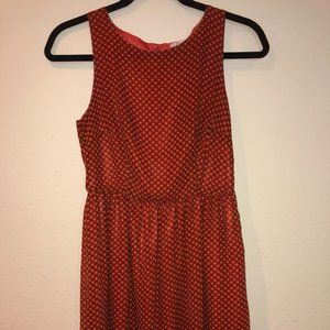 Forever 21 Orange Open Back Floral Summer Dress